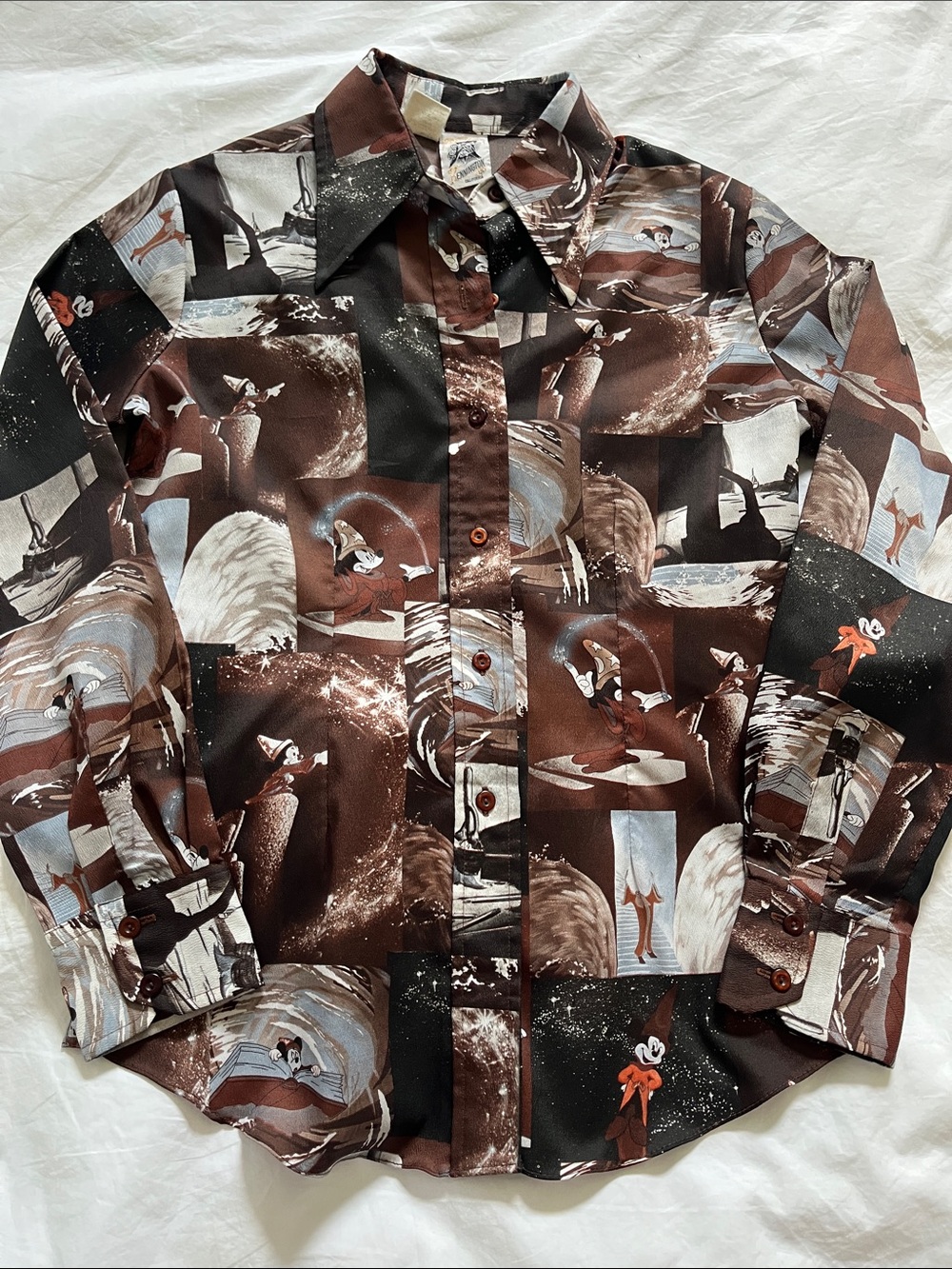 vintage 1970s Kennington Disney Fantasia button-down shirt graphic top